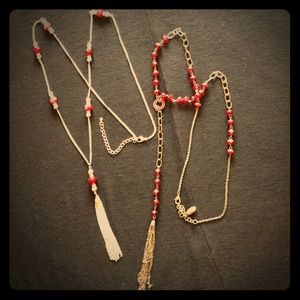 2 Necklaces With Long Chains,